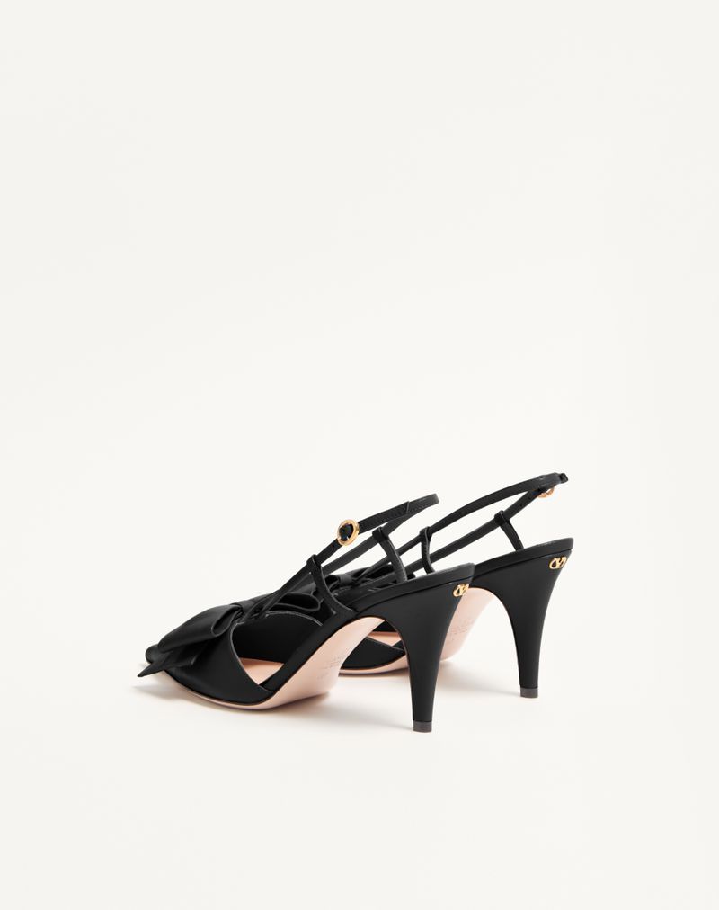 Sapatos de salto Bowow Slingback em couro de cabra de 85 mm