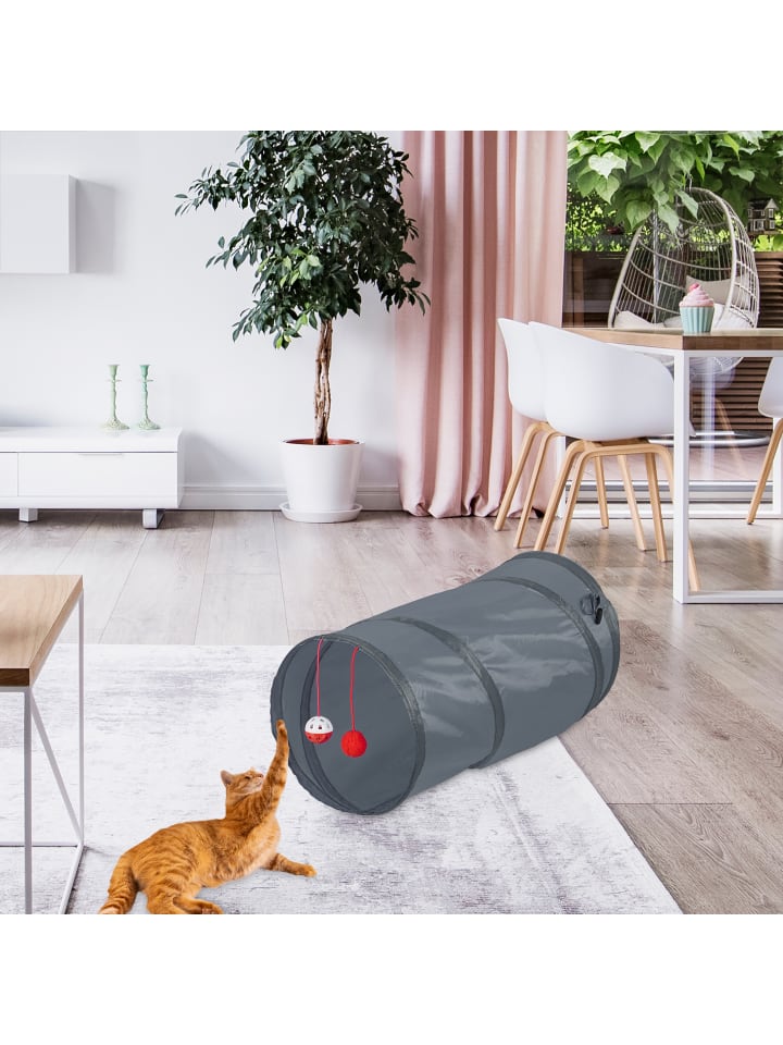 relaxdays Katzentunnel in Grau günstig kaufen onesize
