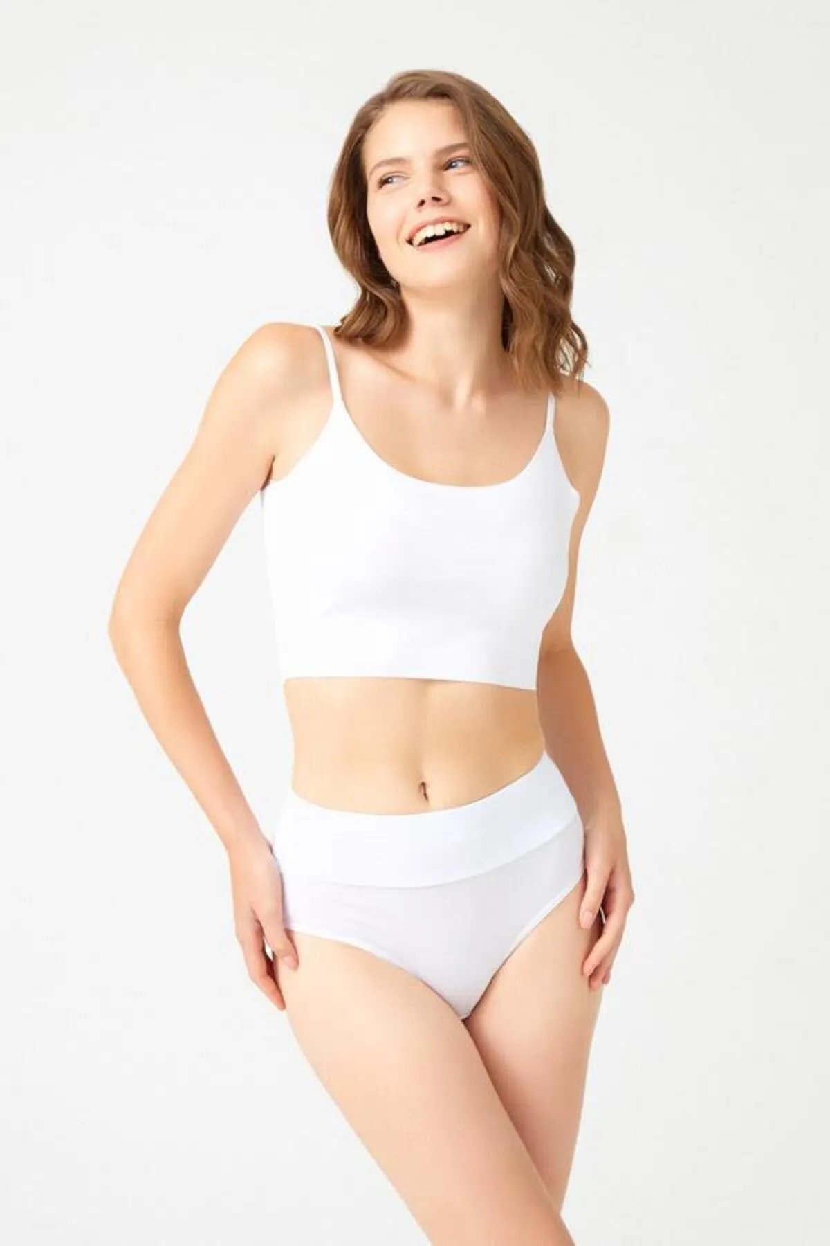 Cottonhill  Damen-Bikini-Höschen aus Baumwolle mit hoher Taille, 3er-Pack