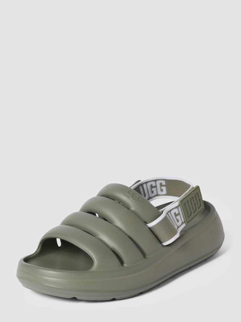 Sandalen mit Label-Details Modell 'FLUFF YEAH' in olivgrün