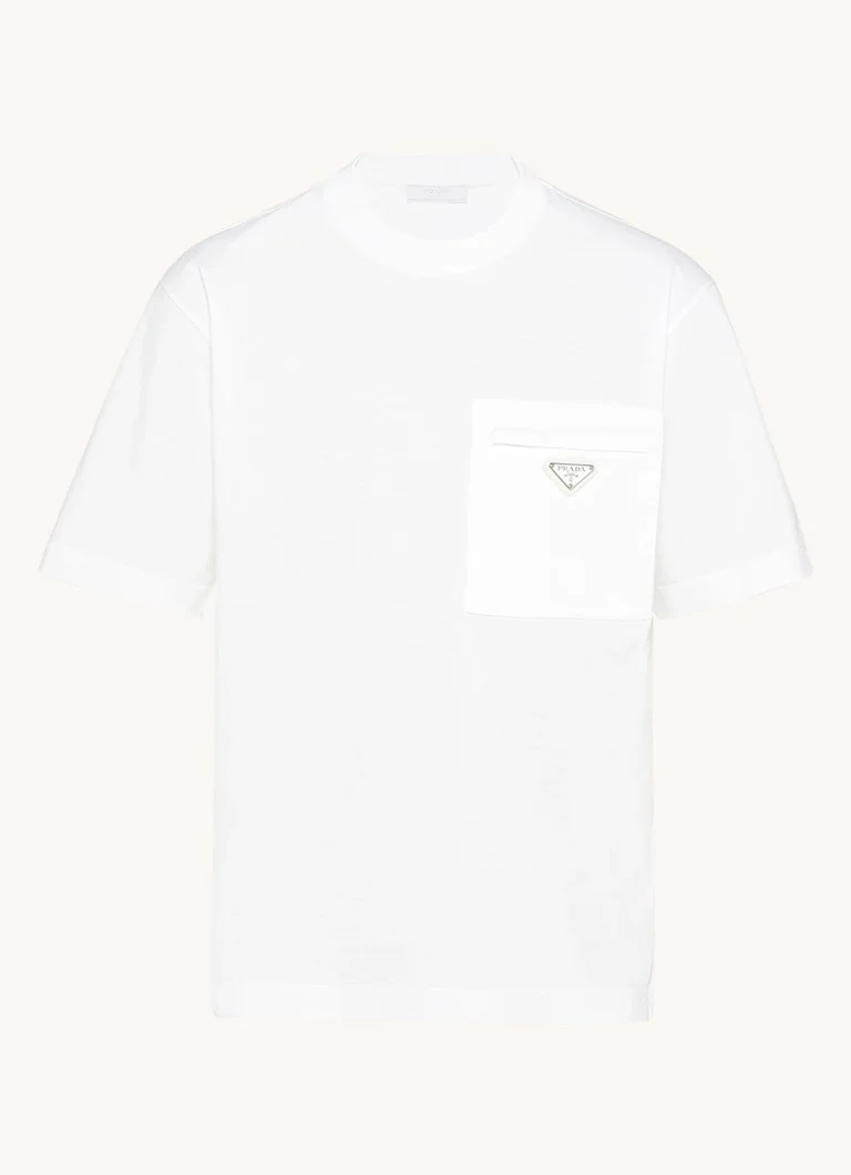 Prada Re-Nylon T-shirt with chest pocket and logo