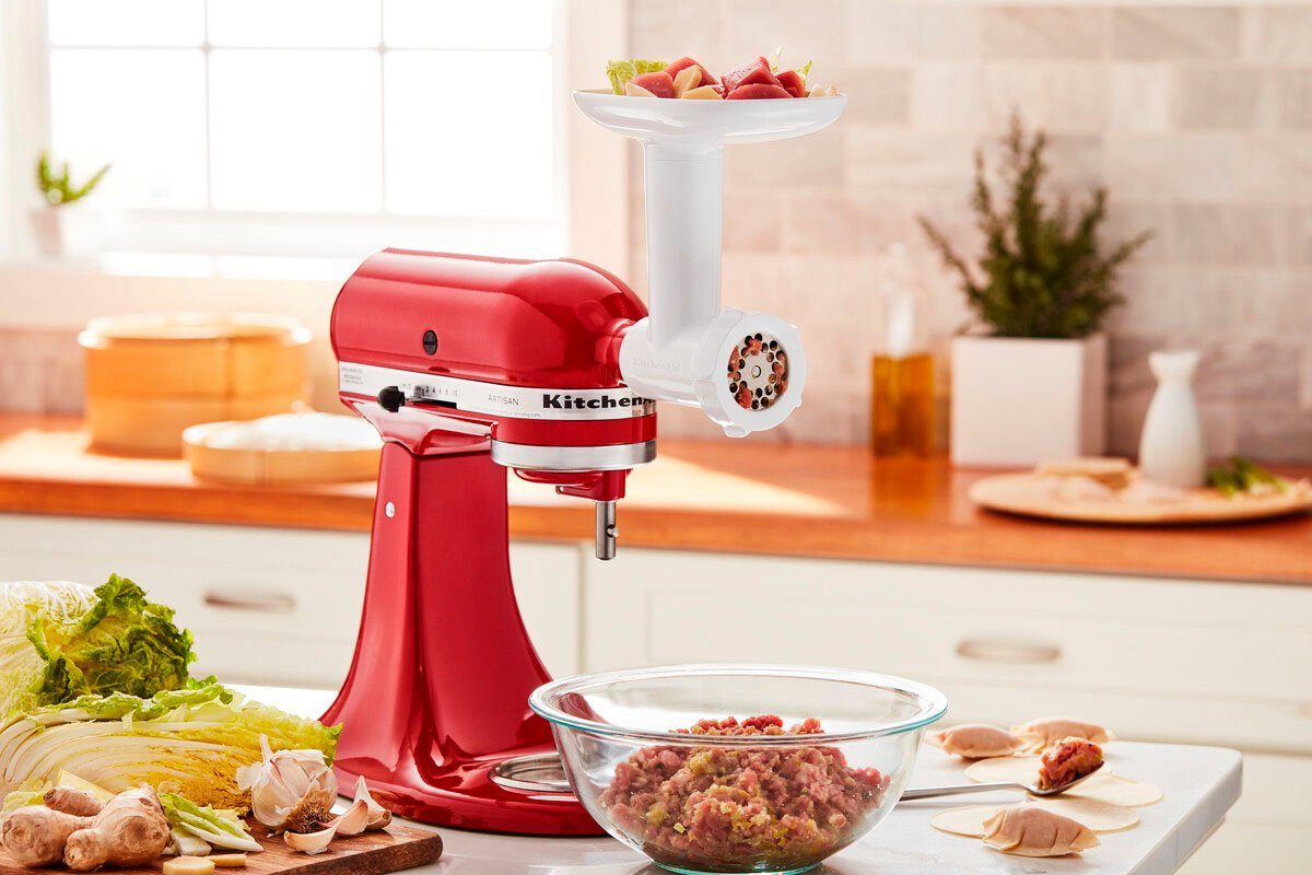 KitchenAid Küchenmaschine 5KSM125EFL FRESH LINEN, 300 W, 4,8 l Schüssel, Gratis Fleischwolf, Schüssel, Spritzgebäckvorsatz (Wert ca. 238,-UVP)