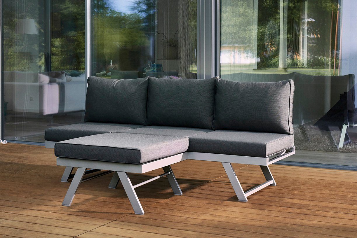 sieger EXKLUSIV Gartenlounge-Hocker Sieger Auckland Loungetisch/Hocker inkl. Kissen (1)