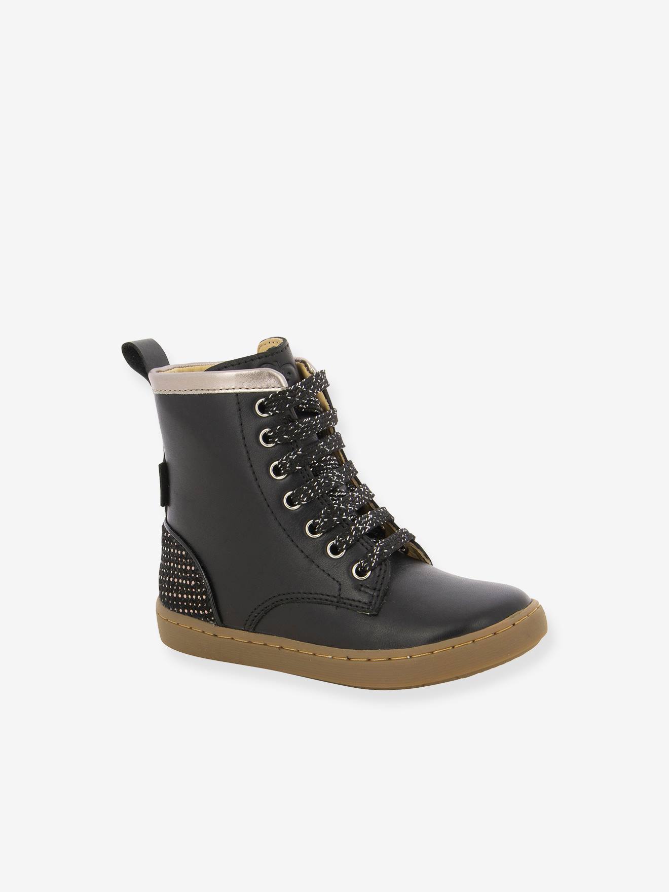 Shoo-Pom Kinder Schnürboots PLAY HI CUT CHIP MUNK SHOO POM - schwarz