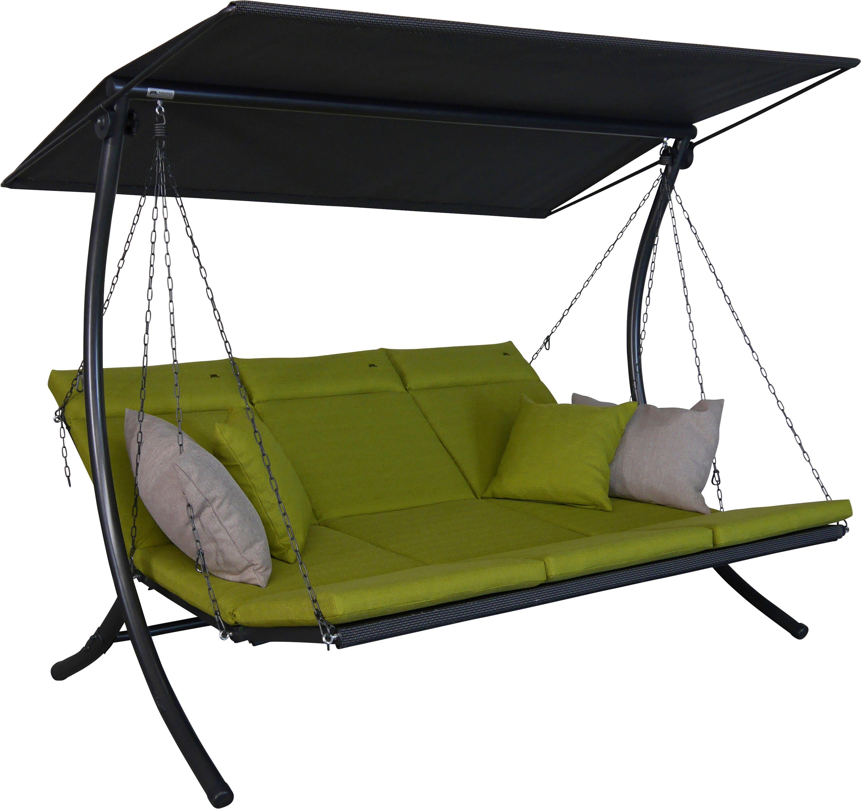 Angerer Freizeitmöbel Hollywoodschaukel Swing Smart lime, 3-Sitzer, Bettfunktion, wetterfest