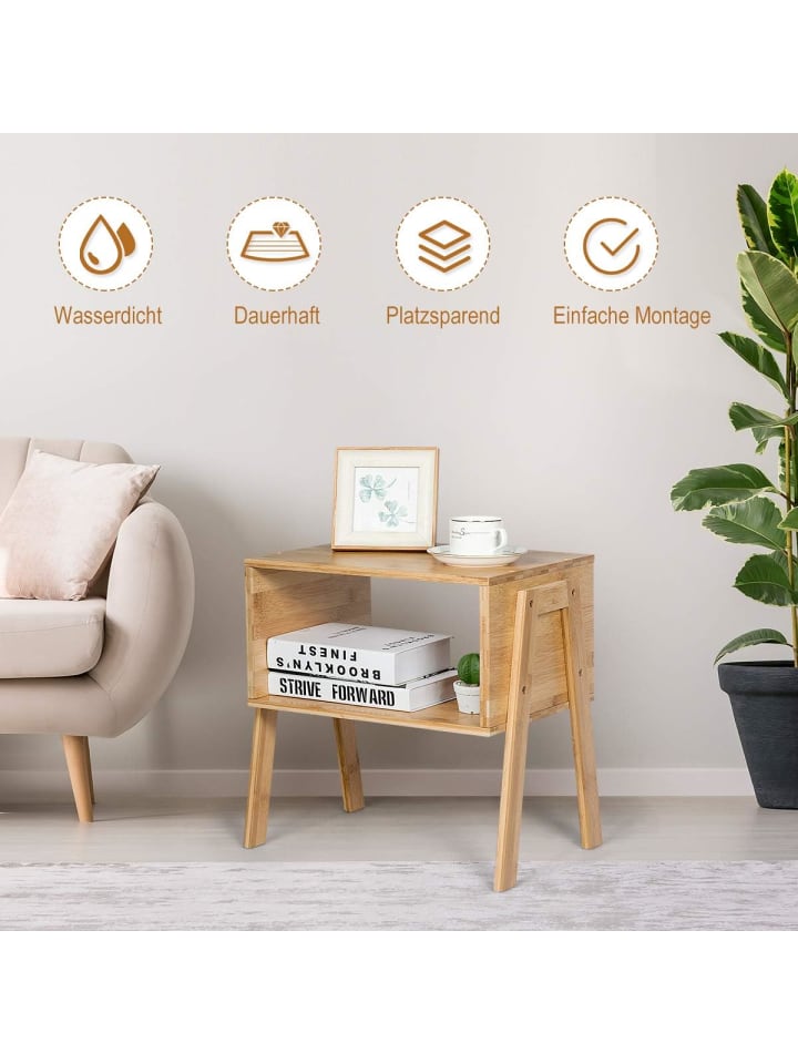 COSTWAY 2er Set Nachttische in Beige günstig kaufen 43 cm