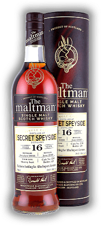 Secret Speyside The Maltman 16 Years 2003/2020 Sherry Butt No. 32100 54,1% Secret Speyside The Maltman 16 Years 2003/2020 Sherry Butt No. 32100 54,1%  Alter 03/20 - 0,7	 Liter - Vol 54,1%