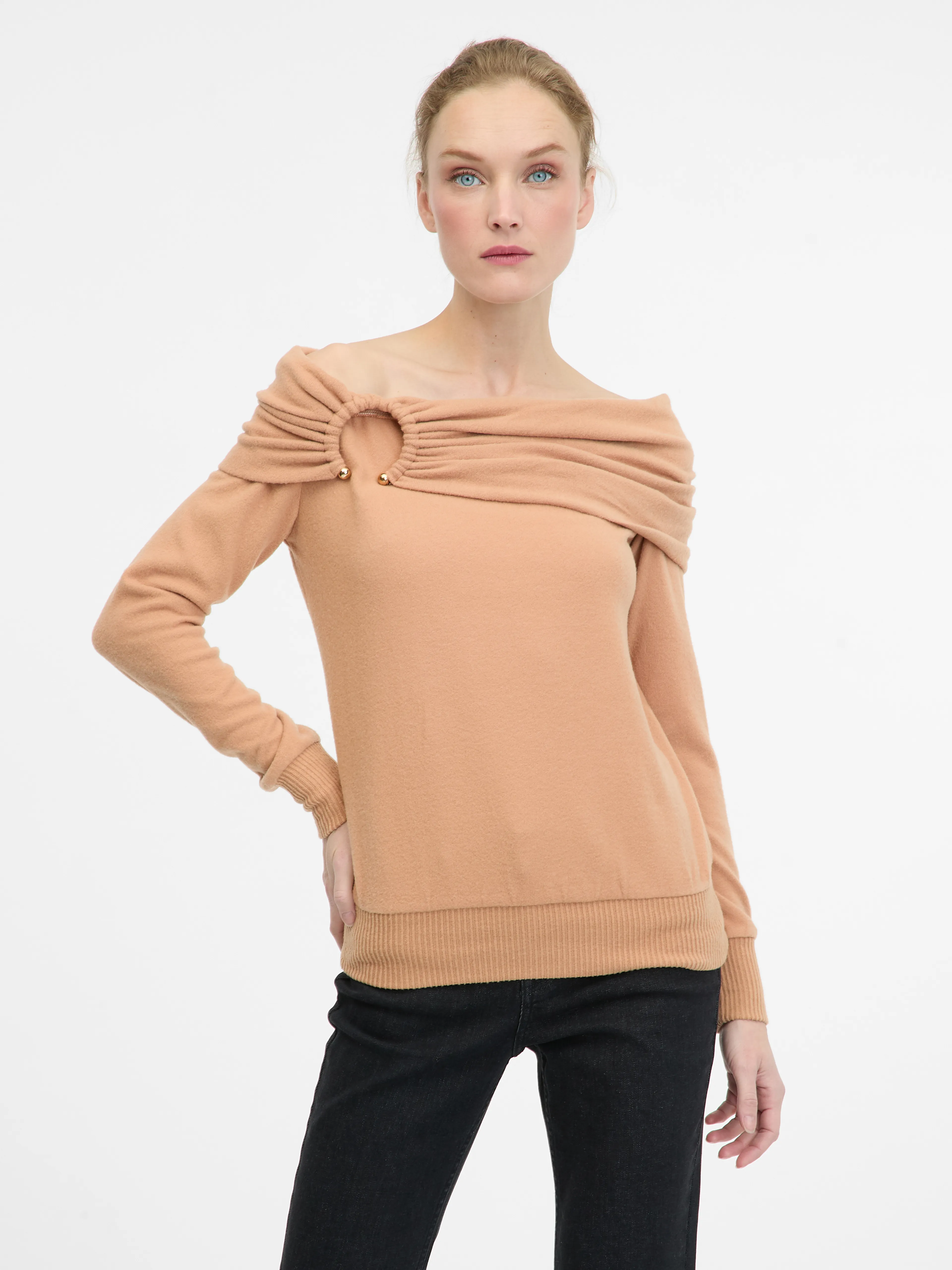 Hellbraunes Damen-Langarmshirt ORSAY