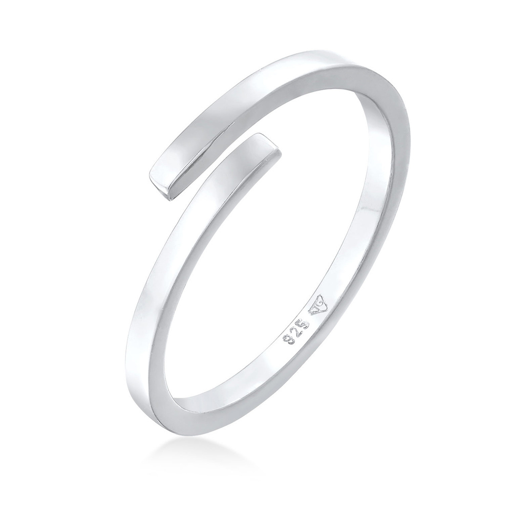 Elli Elli Bague Femmes enroulement ouvert géo tendance en argent sterling 925 Bague