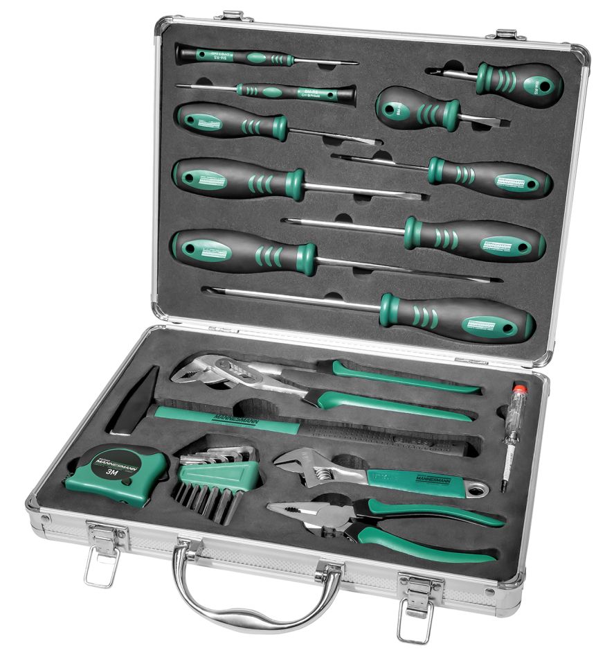 Brüder Mannesmann 29024 Coffret d'outils, coffret en aluminium de 24 pièces