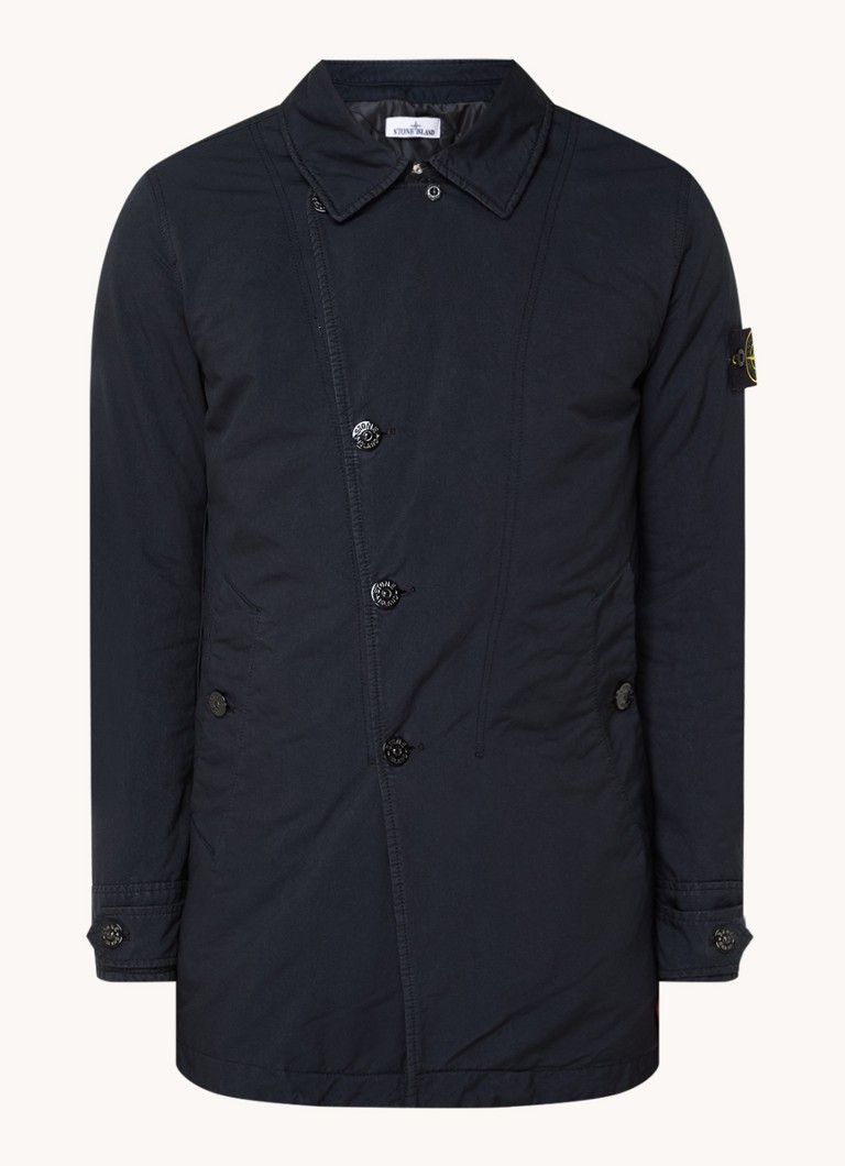 Stone Island 42149 trench coat with side pockets and logo