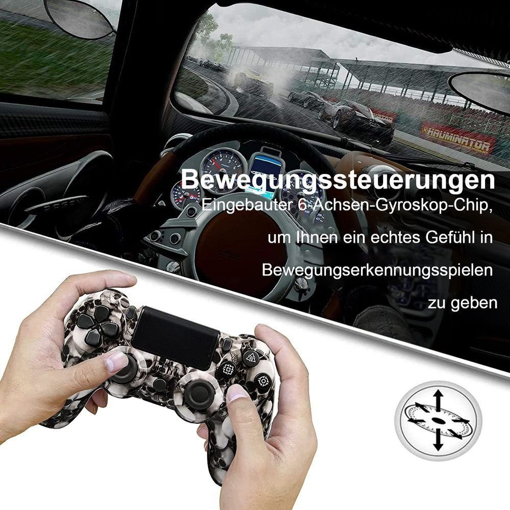 KINSI Gamepad, Game Controller, Wireless, Bluetooth, für PS4 PlayStation 4-Controller