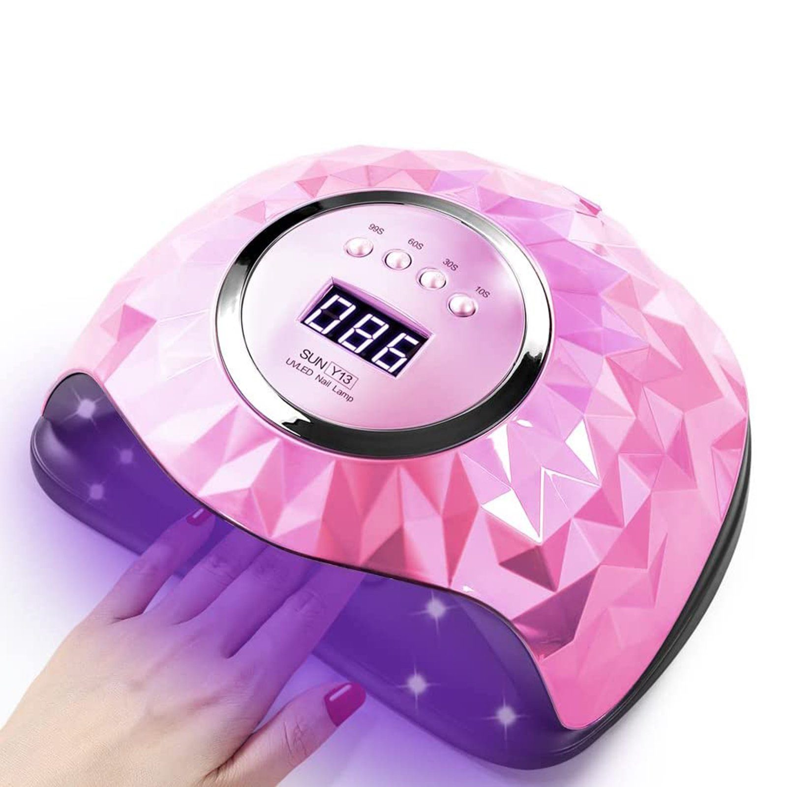 iceagle Lichthärtungsgerät Nageltrockner Lampe, 220W LED UV Nagellampe mit Sensor LCD Display, 220W, 60 Lichter, 4 Timer-Einstellungen