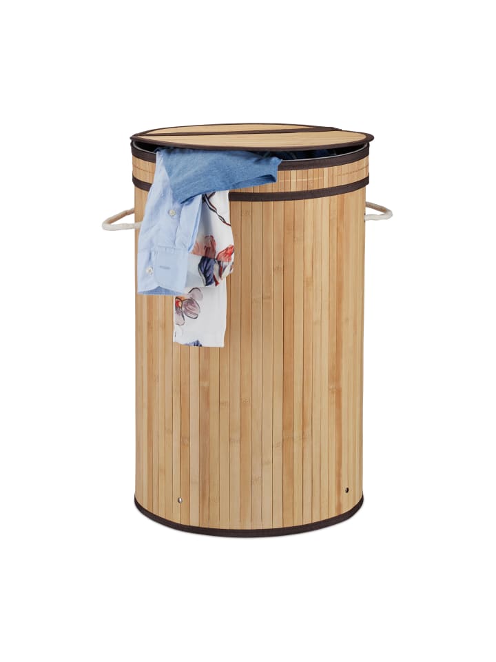 relaxdays Wäschekorb in Natur - (H)63 x Ø40 cm günstig kaufen onesize