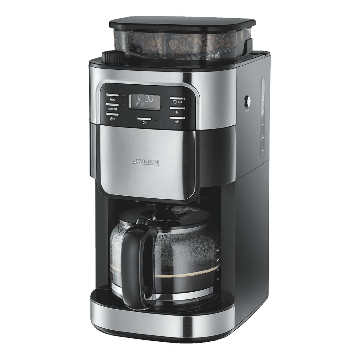 Severin Kaffeemaschine mit Mahlwerk KA 4810, mit Glaskanne, bis 10 Tassen, 1000 Watt