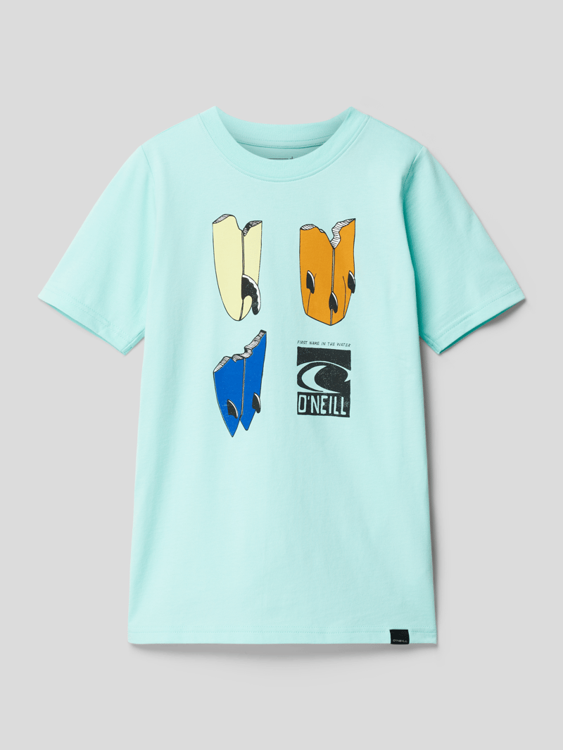 T-Shirt aus Baumwolle mit Label-Print Modell 'GATO' in mint