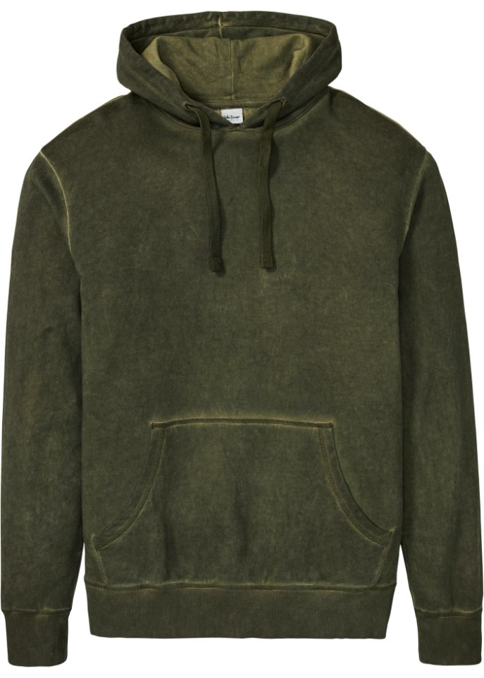 Kapuzensweatshirt in gewaschener Optik, Loose Fit