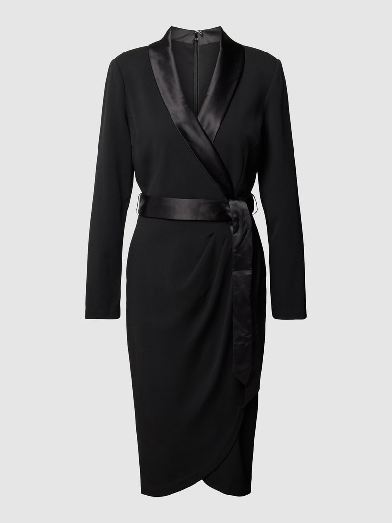 Cocktailkleid mit Taillengürtel in schwarz