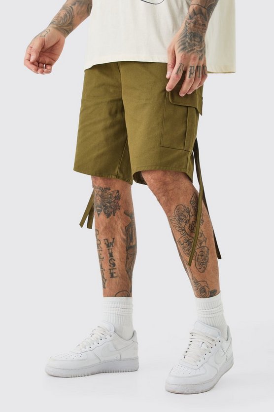 Tall Twill Cargo-Shorts mit elastischem Bund