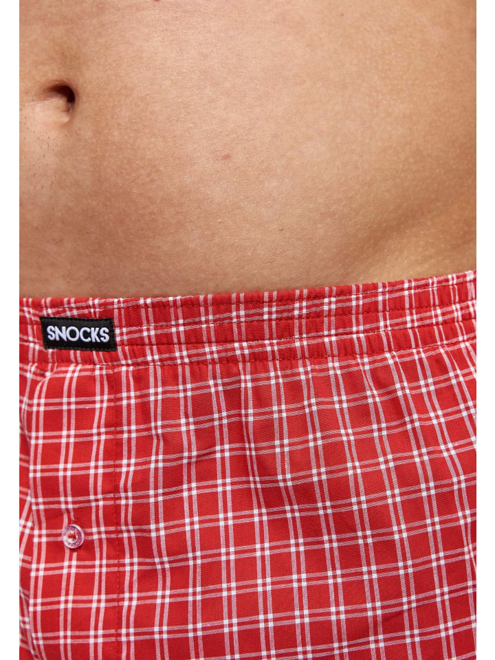 SNOCKS American Woven Boxershorts aus Bio-Baumwolle 3 Stück in Small Check günstig kaufen