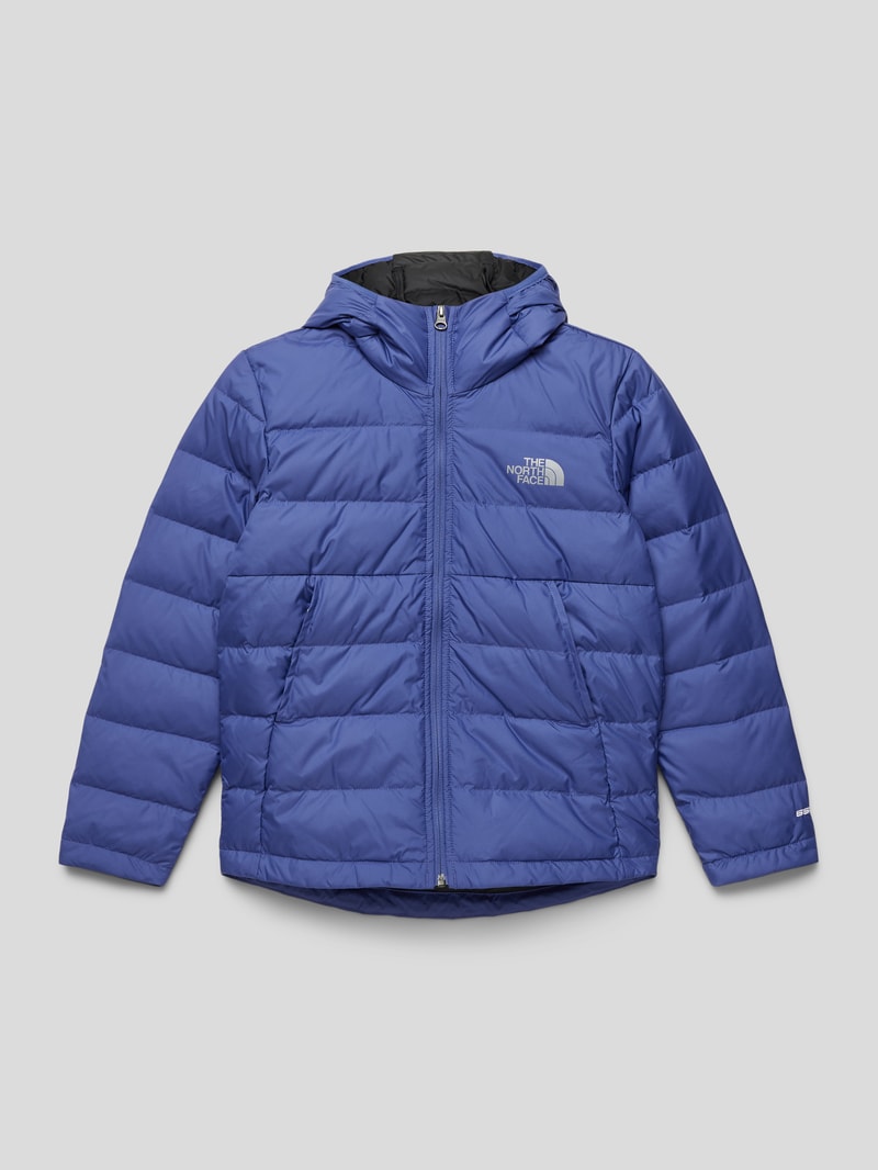 Daunenjacke mit Kapuze Modell 'NEVER STOP DOWN' in blau