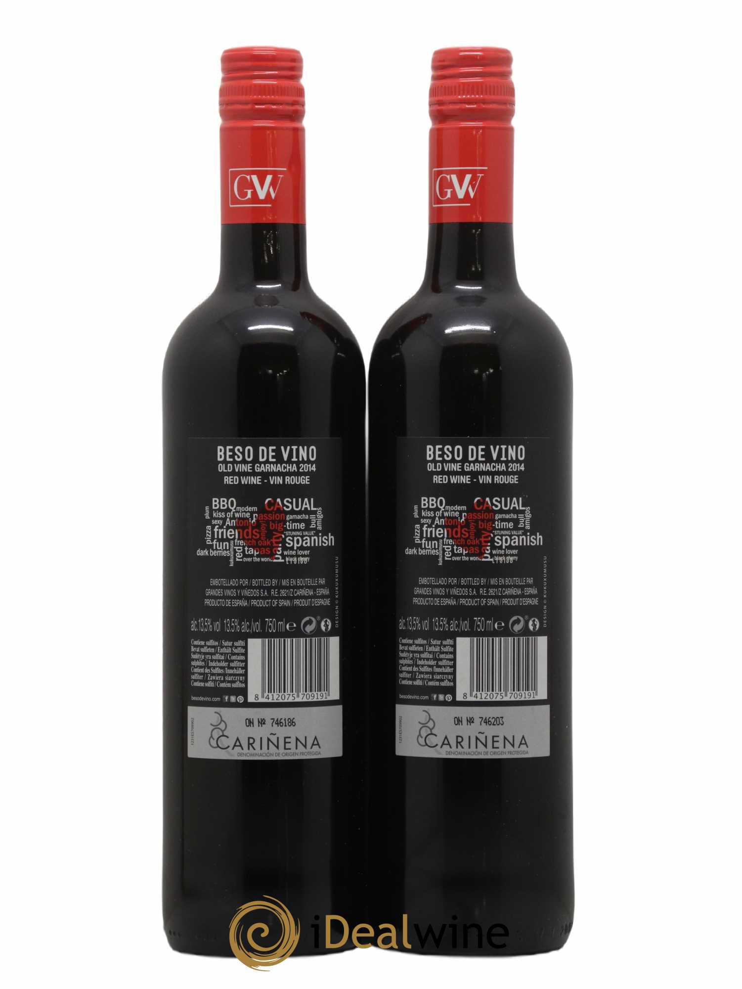 Espagne Beso de Vino Old Vine Garnacha 2014 - Lot de 2 Bouteilles