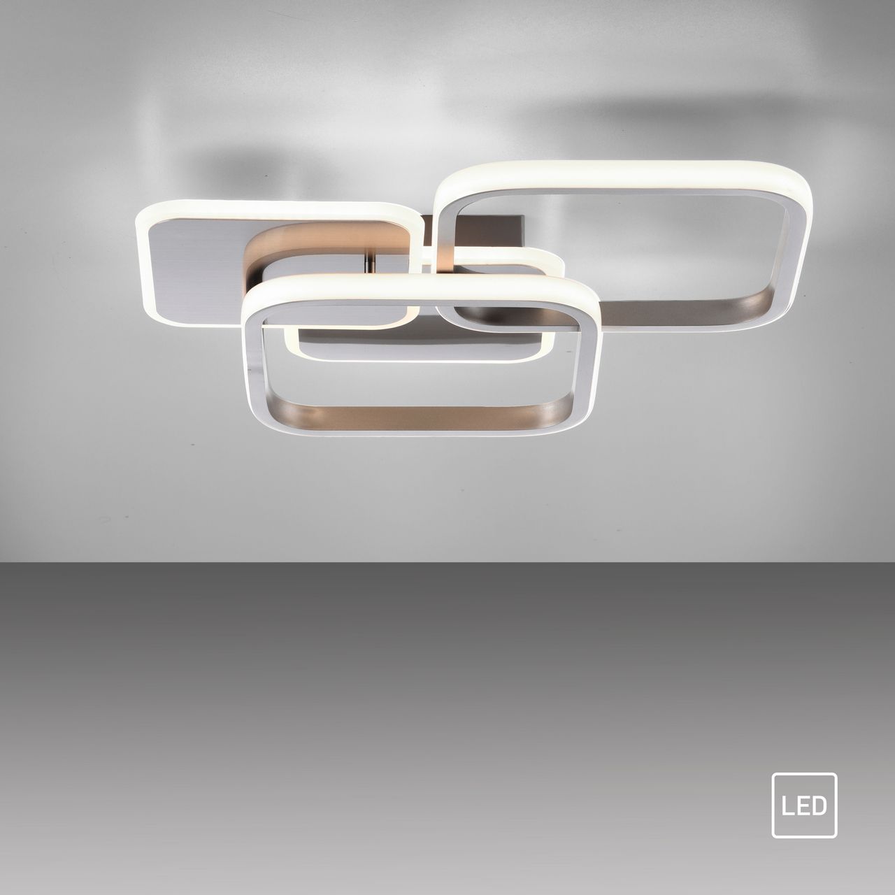 JUST LIGHT LED Deckenleuchte SEVENT, eckig, 1xLED-Board/36W, Stahl