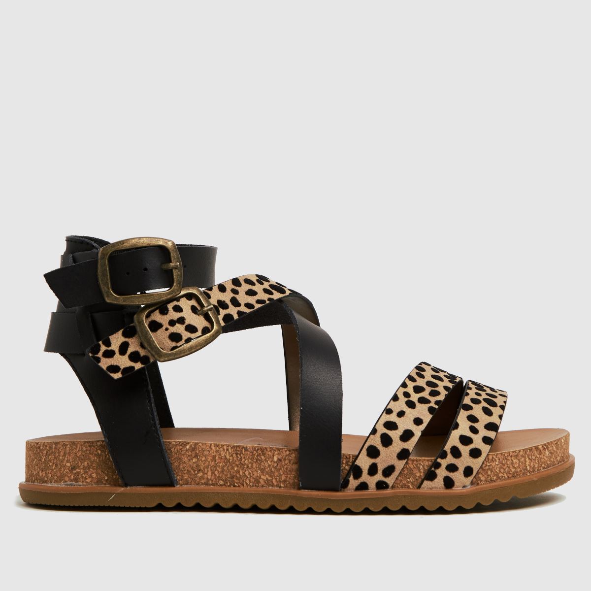 Blowfish Malibu – Svarta och bruna fandie-sandaler