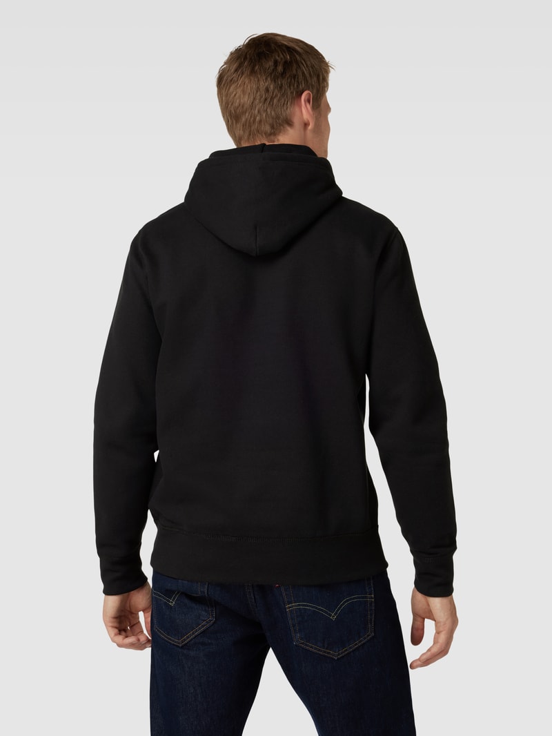 Hoodie mit Label-Stitching in schwarz