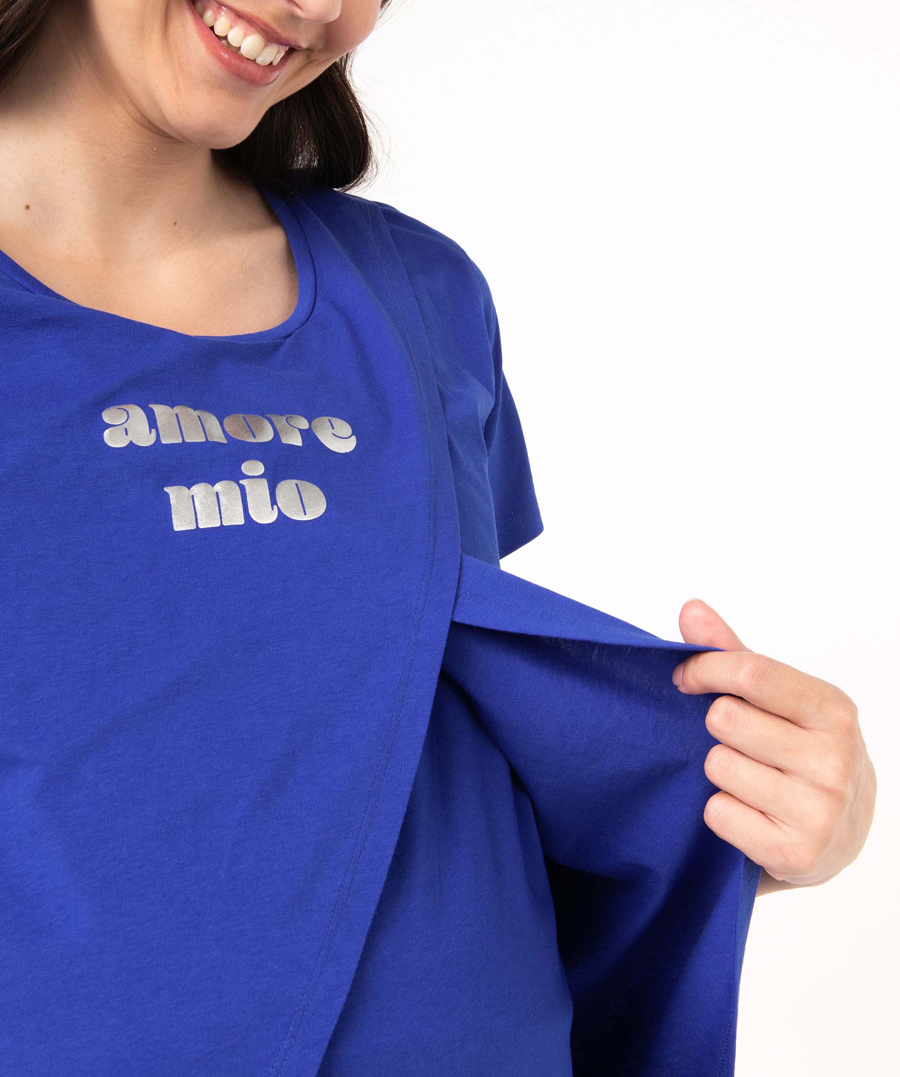 Tee-shirt de grossesse et d'allaitement à motifs noir | GEMO