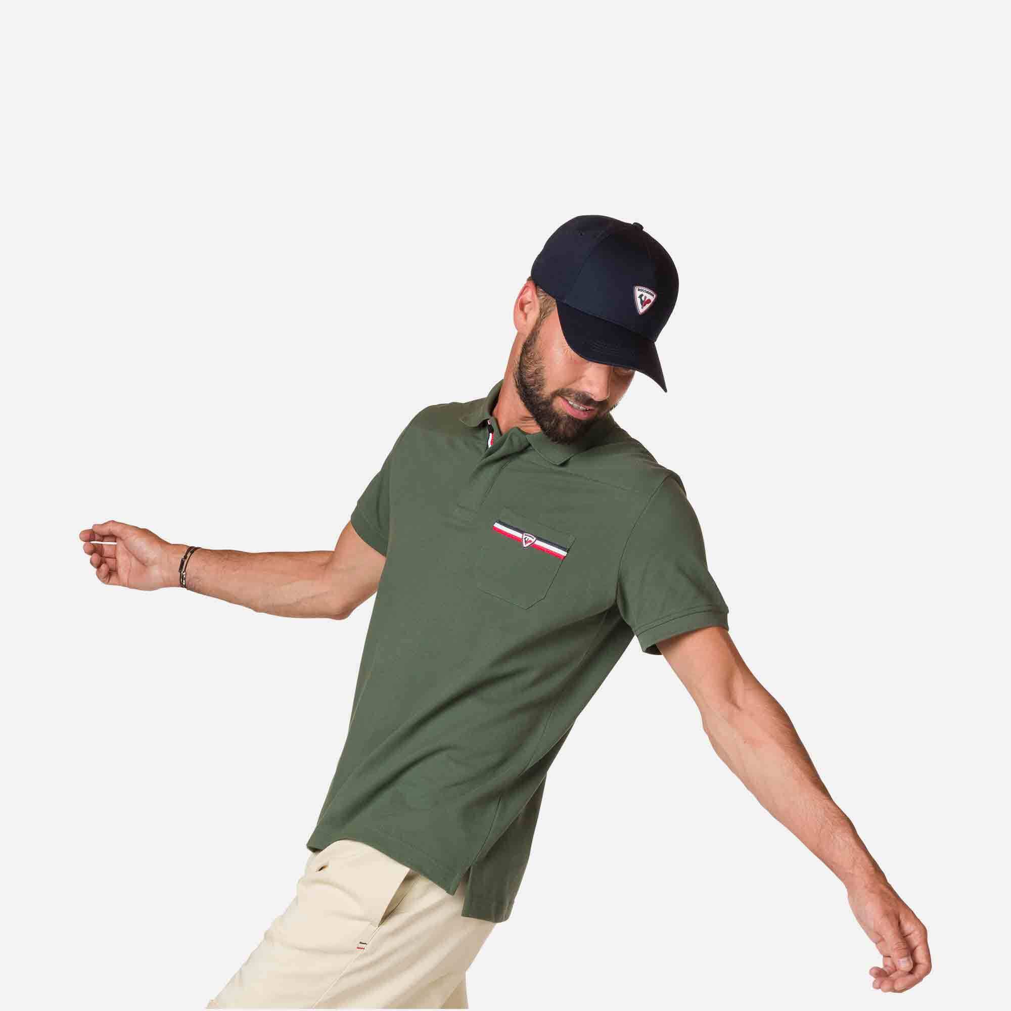 Polo logo à poche homme