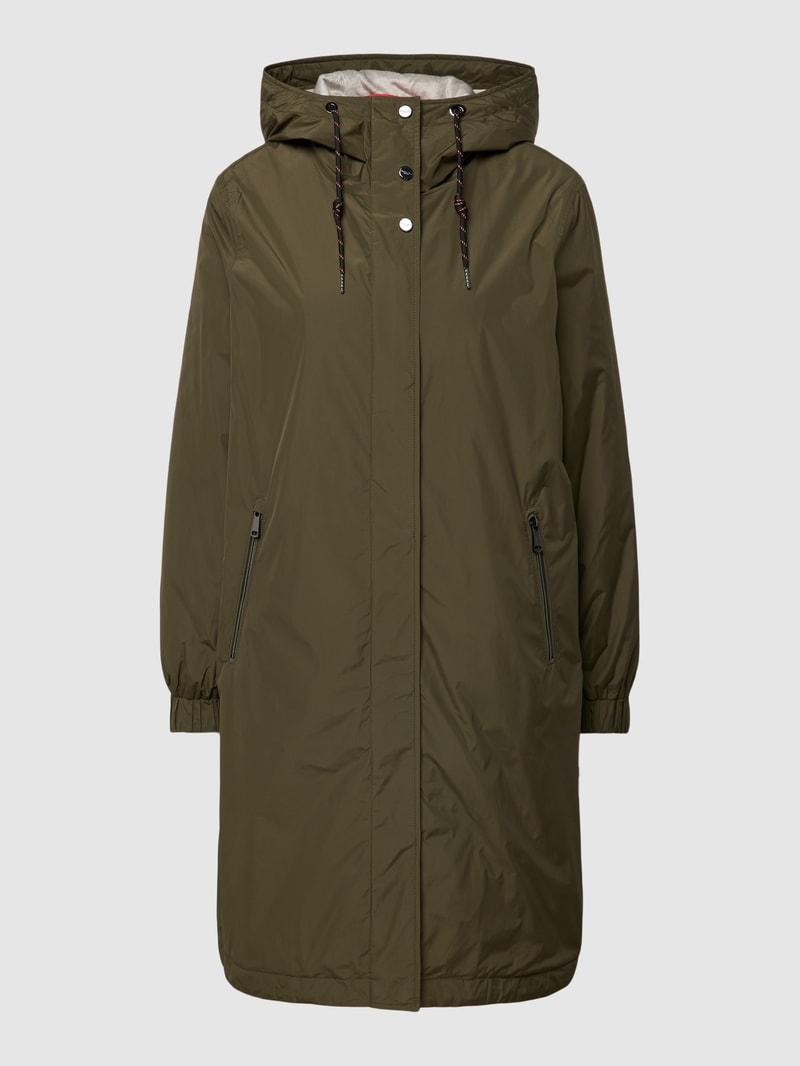 Parka mit Kapuze und seitlichen Reißverschlusstaschen in khaki