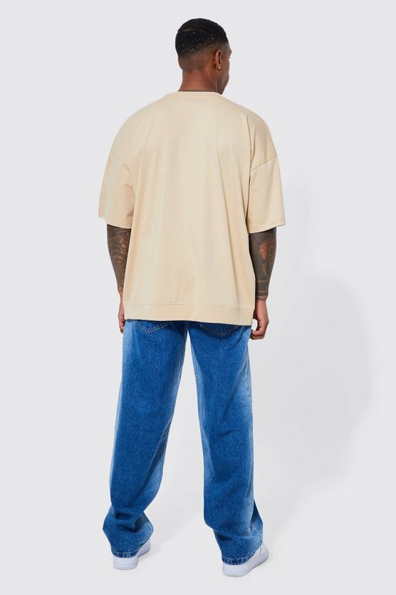 Oversize T-Shirt mit geripptem Saum