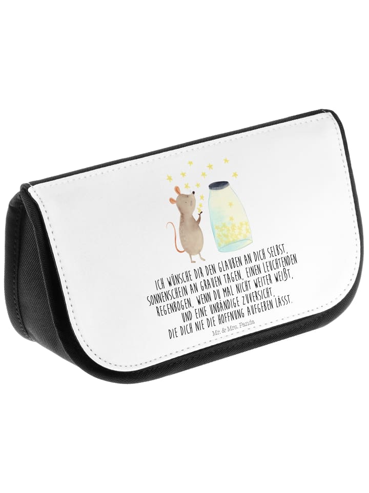 Mr. & Mrs. Panda Kosmetiktasche Maus Sterne mit Spruch in Weiß günstig kaufen onesize