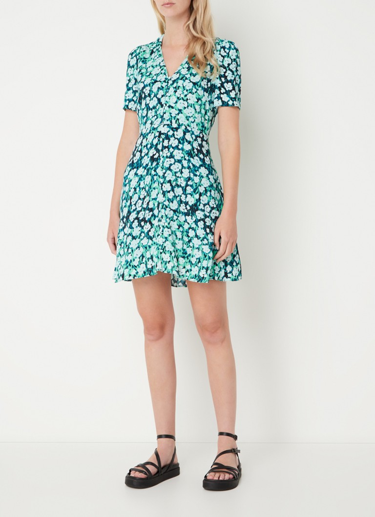 Abito corto a blusa Rowan di Whistles, con scollo a V e stampa
