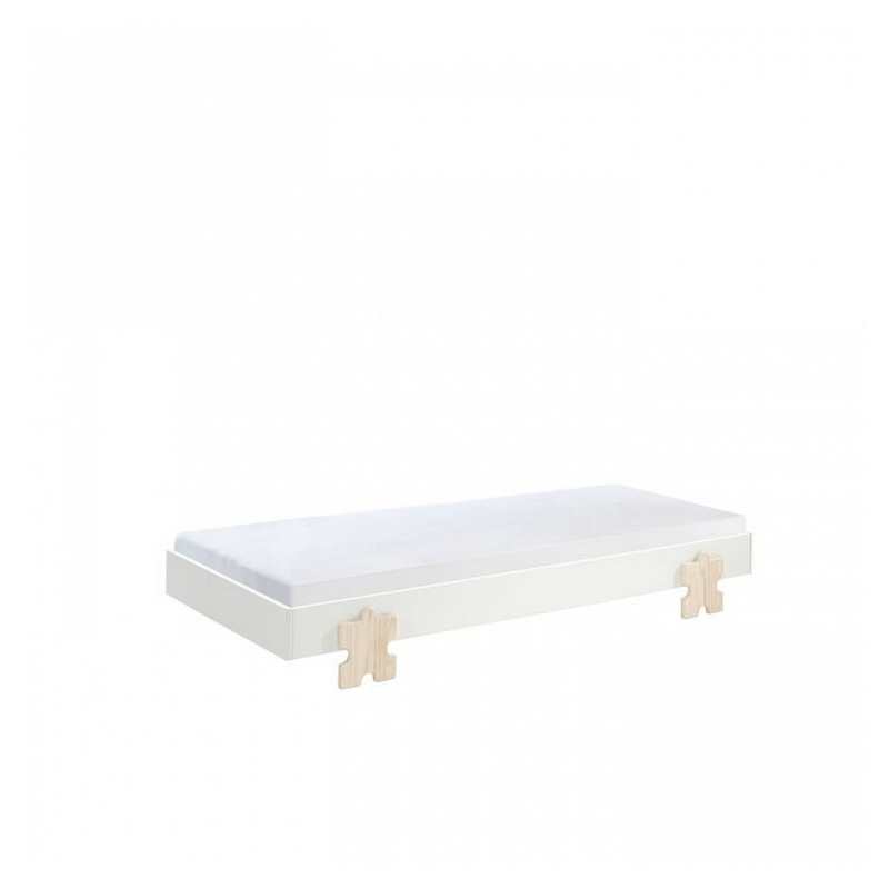 2 lits empilables 90x200cm Modulo puzzle blanc