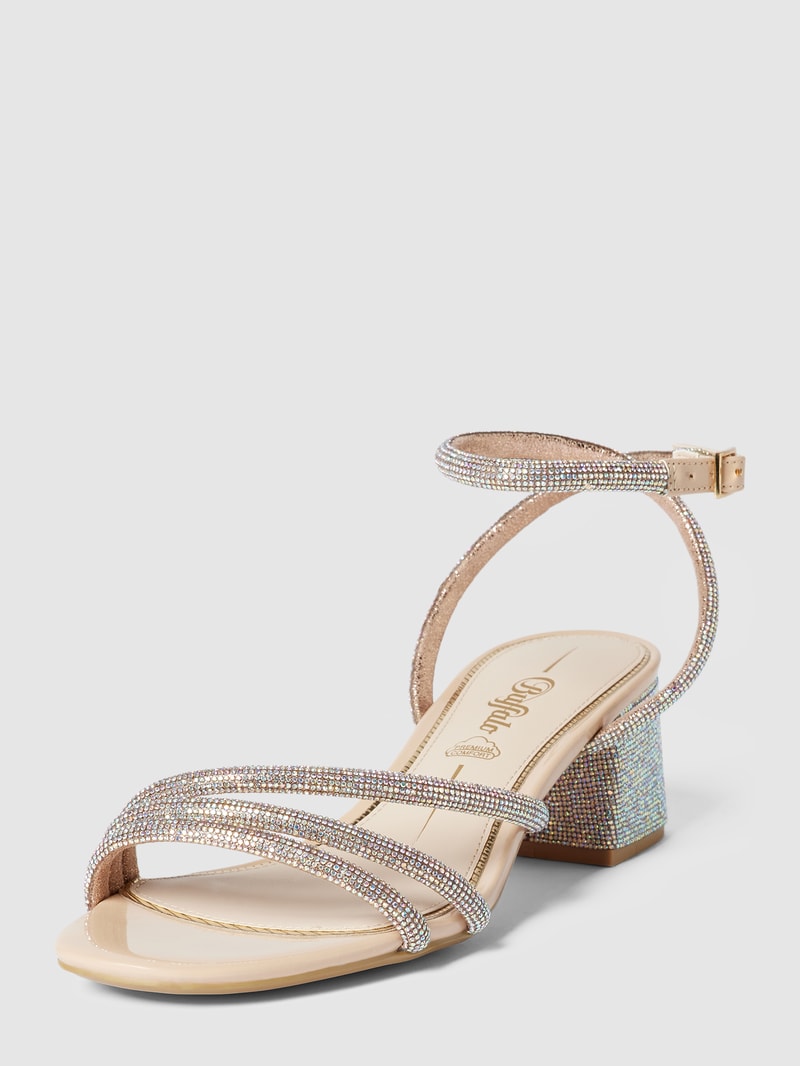 Sandaletten mit Strasssteinbesatz Modell 'LILLY SPARK' in beige