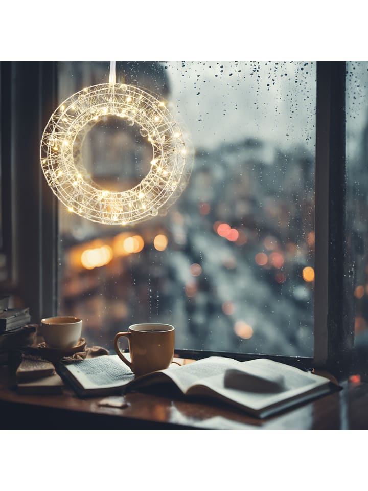 relaxdays LED Lichtkranz in Silber - Ø 25 cm günstig kaufen onesize