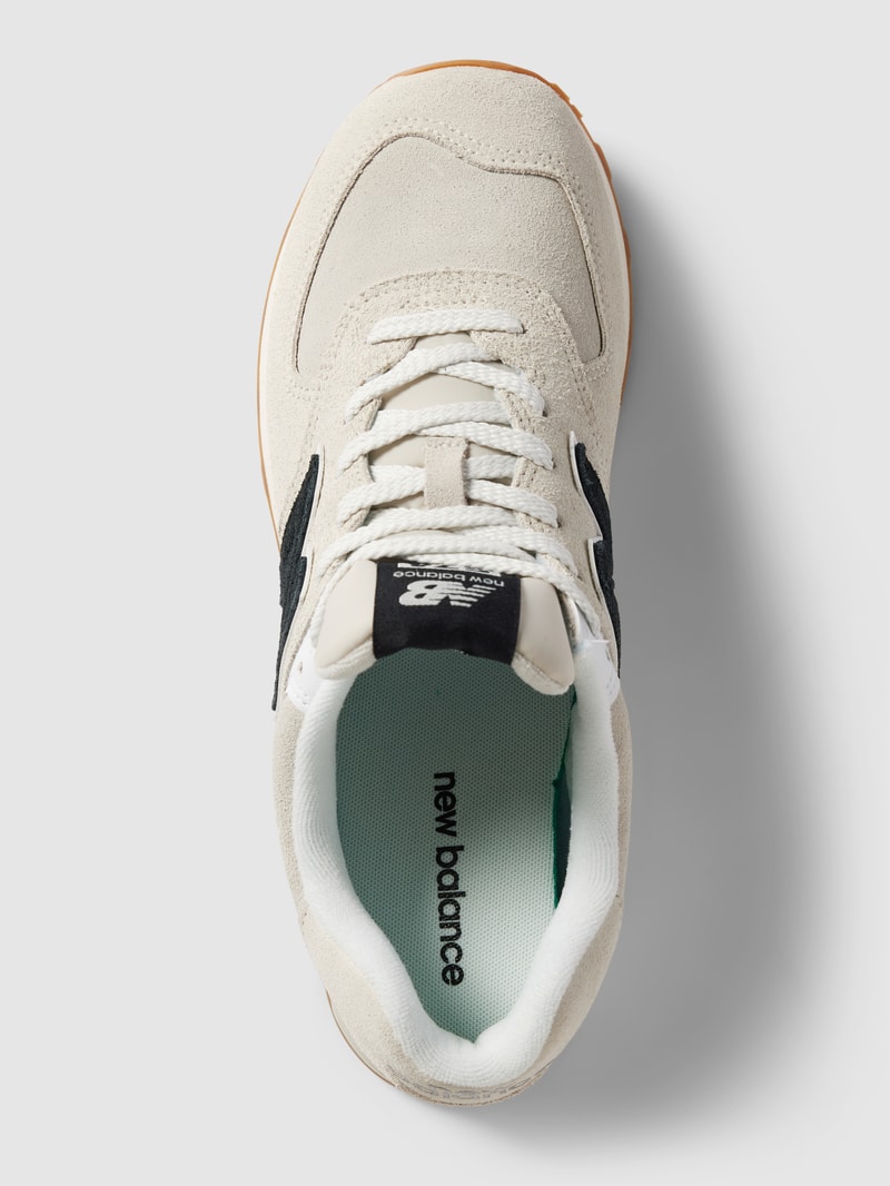 Sneaker mit Kontrastbesatz in beige