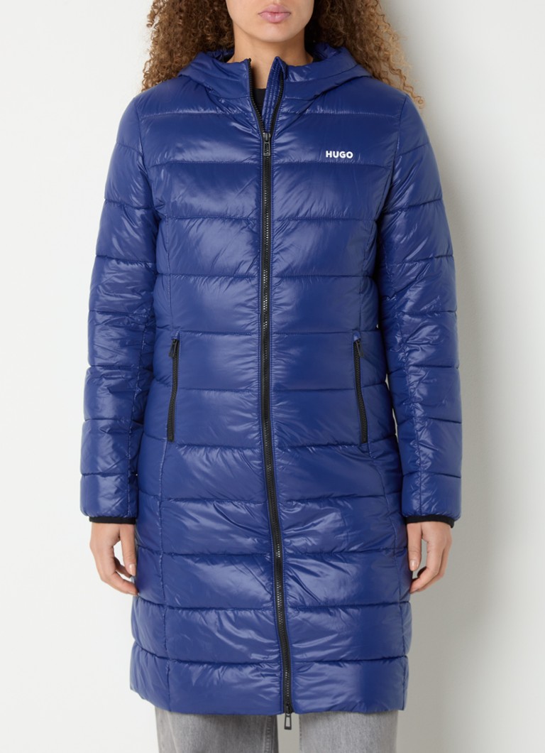 Zateplená parka HUGO BOSS Famalia s kapucí a kapsami na zip