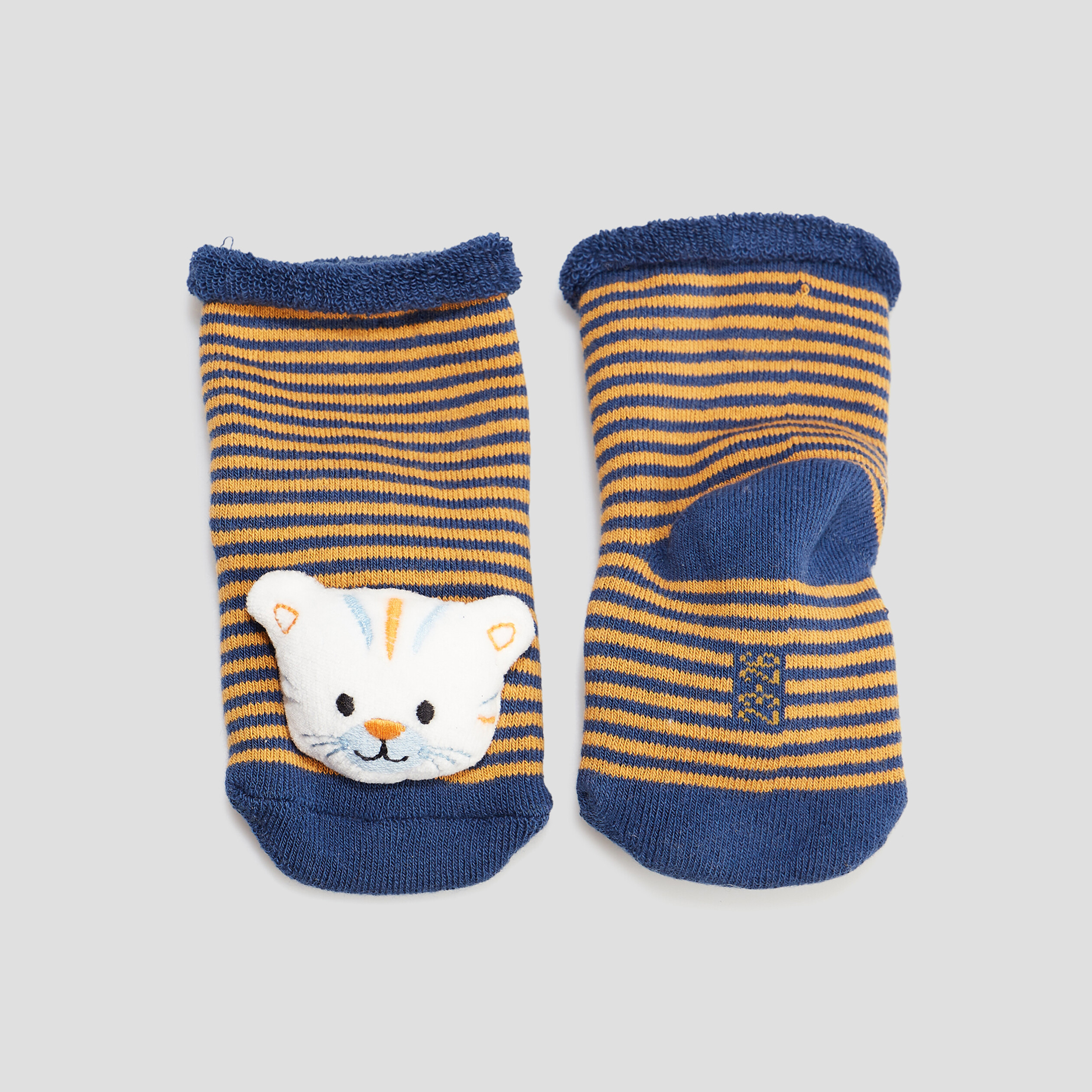 Chaussettes avec hochet bleu bébé garçon | La Halle