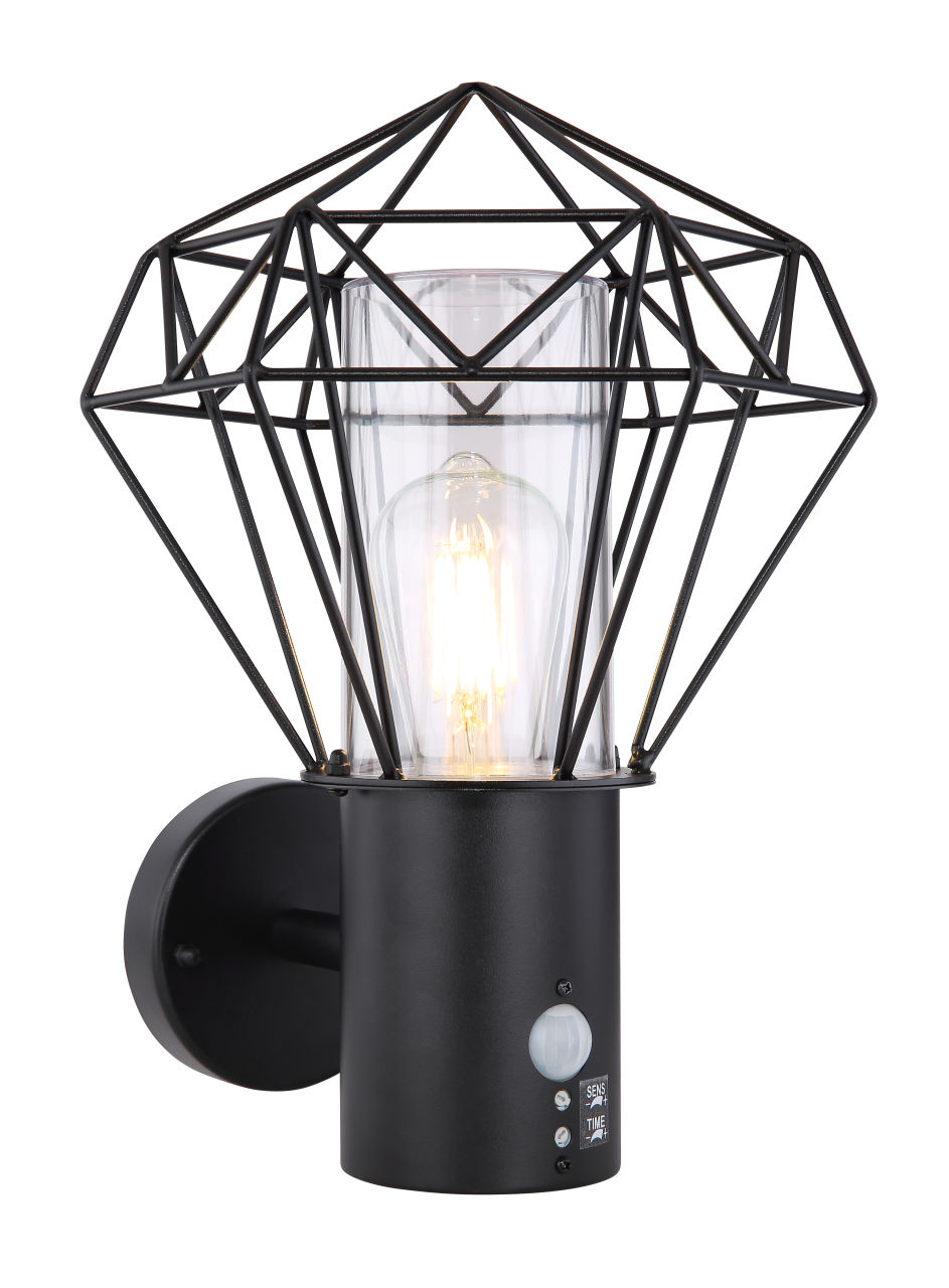 Globo Lighting - HORACE - Außenleuchte Edelstahl schwarz, 1x E27 LED