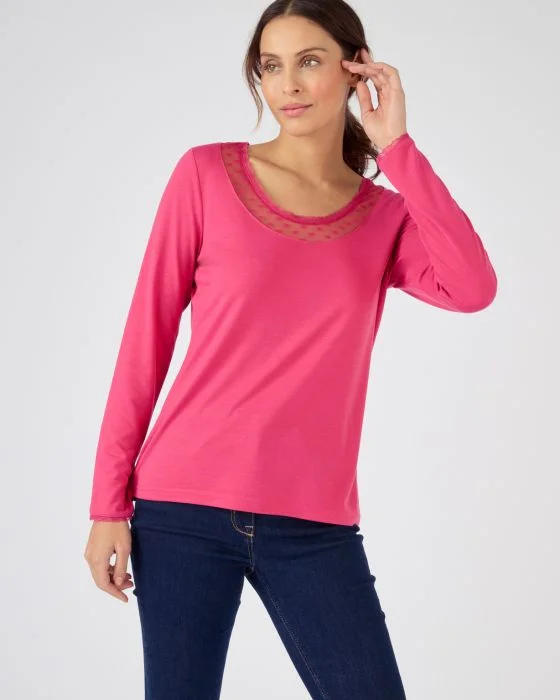 T-shirt manches longues Thermol'love tulle plumetis