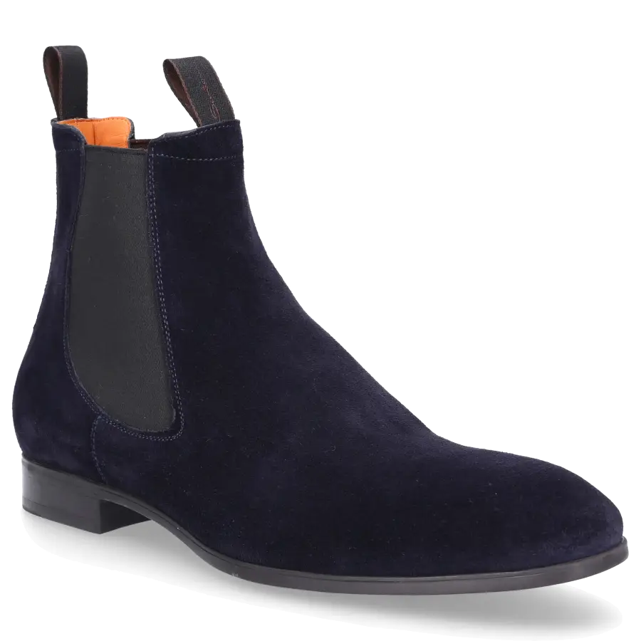 Santoni - Chelsea Boots 13414 Veloursleder - blau