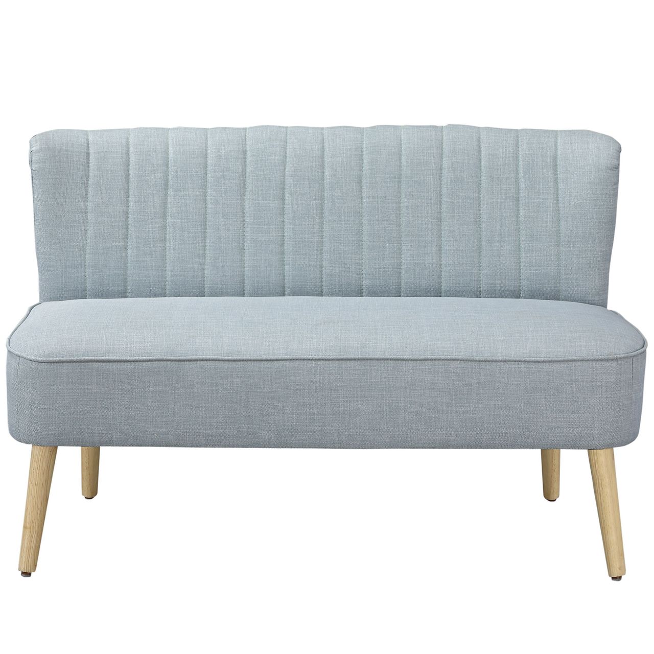 HOMCOM 2-Sitzer Stoffsofa Polstersofa Sitzmöbel Loungesofa Hellgrün 117 x 56,5 x 77 cm