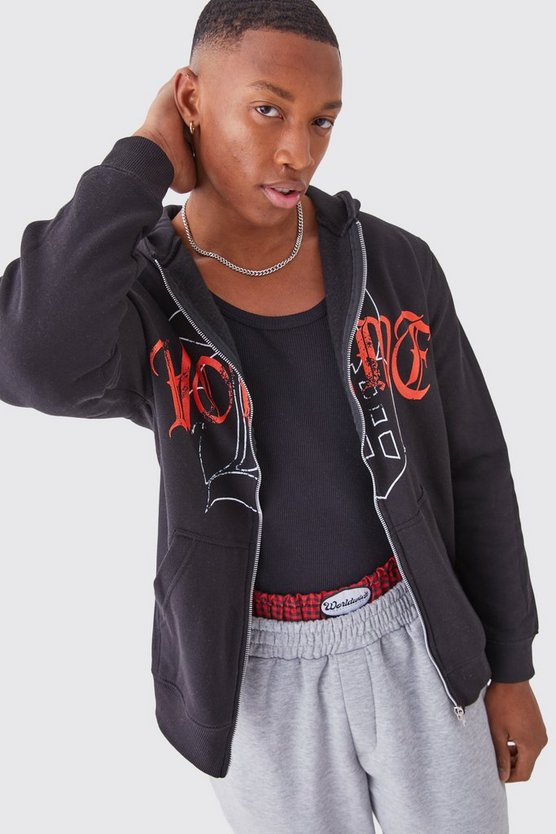 Hoodie mit Reißverschluss und M-Print