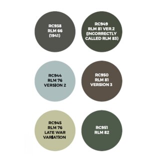 AK Real Colors Paintset - WWII Luftwaffe Late War Colors (6x 17ml)