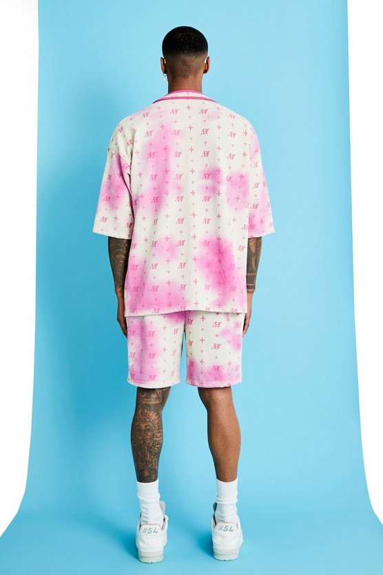 Oversize Baseball Batik Jersey Hemd-Set