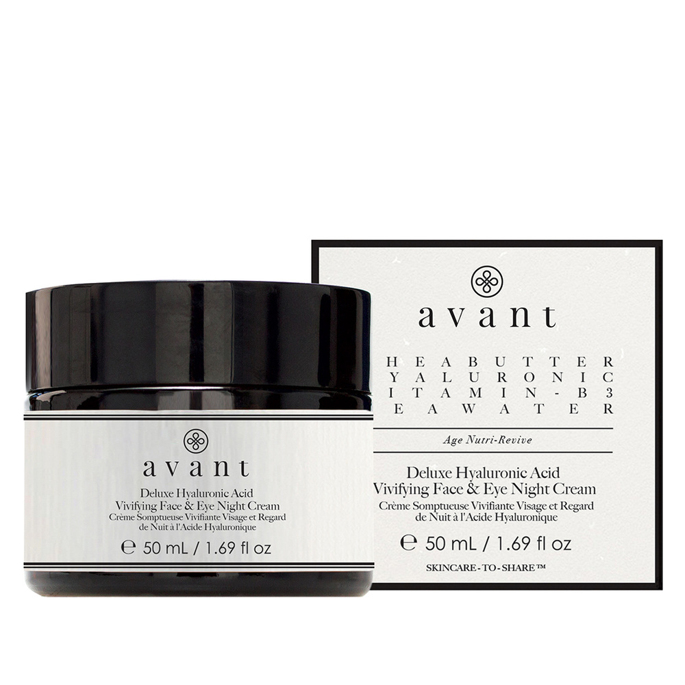 Avant Skincare Crème Somptueuse Vivifiante Visage et Regard de Nuit à l'Acide Hyaluronique Crème de nuit