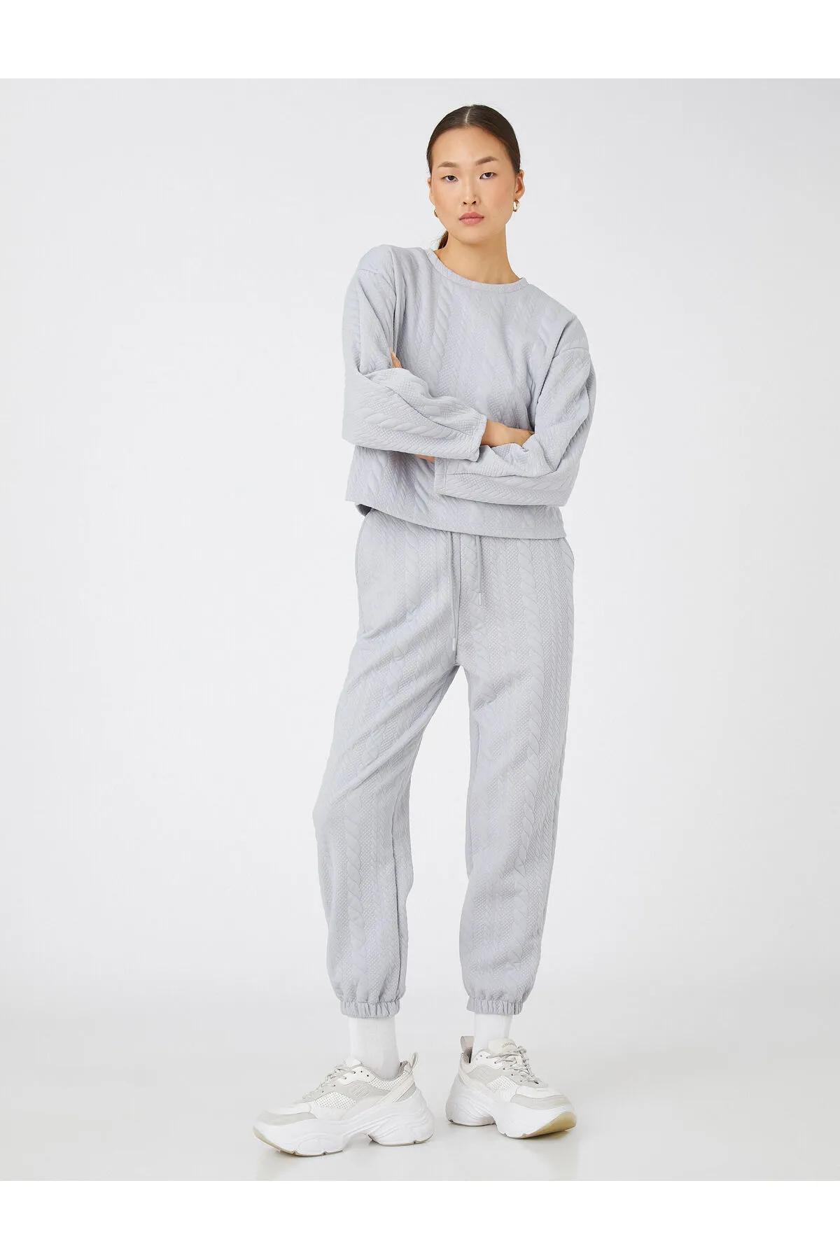 Koton  Jogger-Jogginghose mit gemustertem Taillenbund